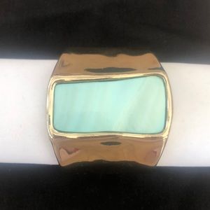 Beautiful, hinged gold blue bracelet